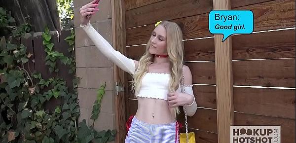  Skinny blonde teen babe gets fucked out by online date